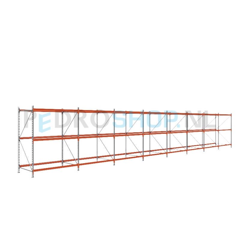 Grootvakstelling: 200cm (h) x 100cm (d) x 1246.8cm (l) x 3 niveaus