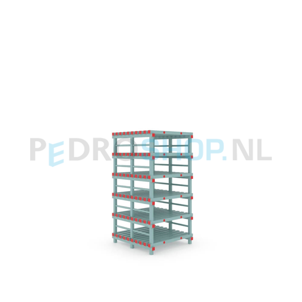 Kunststof stelling: 192cm (h) x 100cm (d) x 100cm (l)