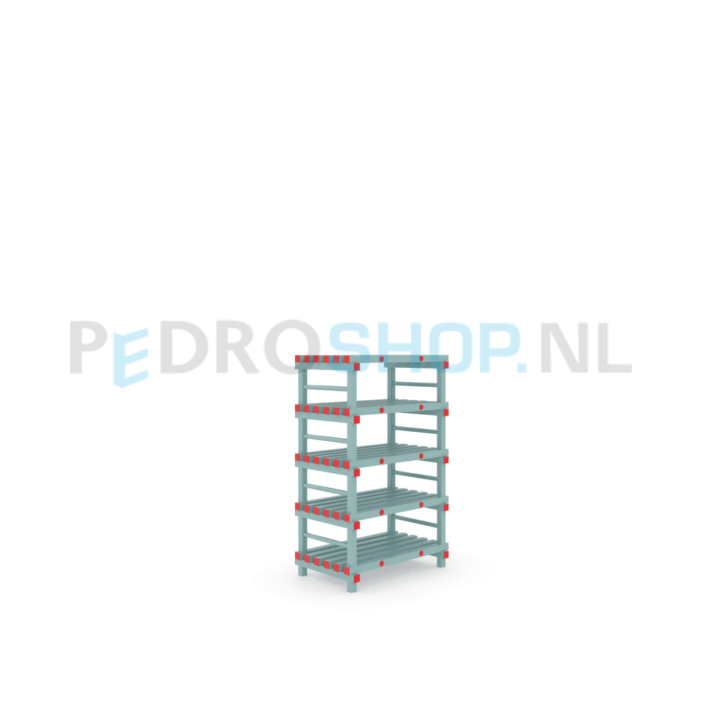 Kunststof stelling: 157cm (h) x 60cm (d) x 100cm (l)