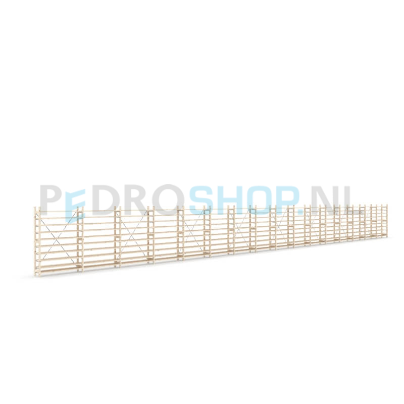 Houten stellingkast Easyrack: 150cm (h) x 30cm (d) x 1603cm (l)
