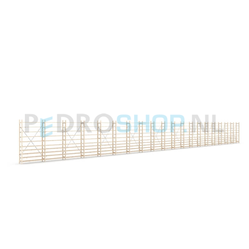 Houten stellingkast Easyrack: 180cm (h) x 30cm (d) x 1903cm (l)