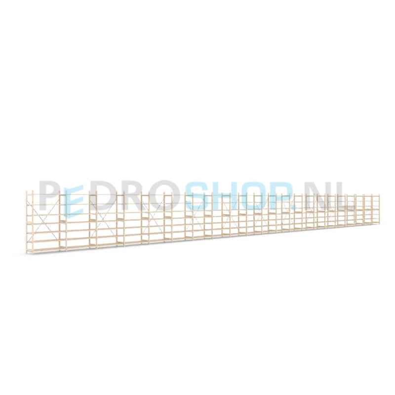Houten stellingkast Easyrack: 180cm (h) x 50cm (d) x 2103cm (l)