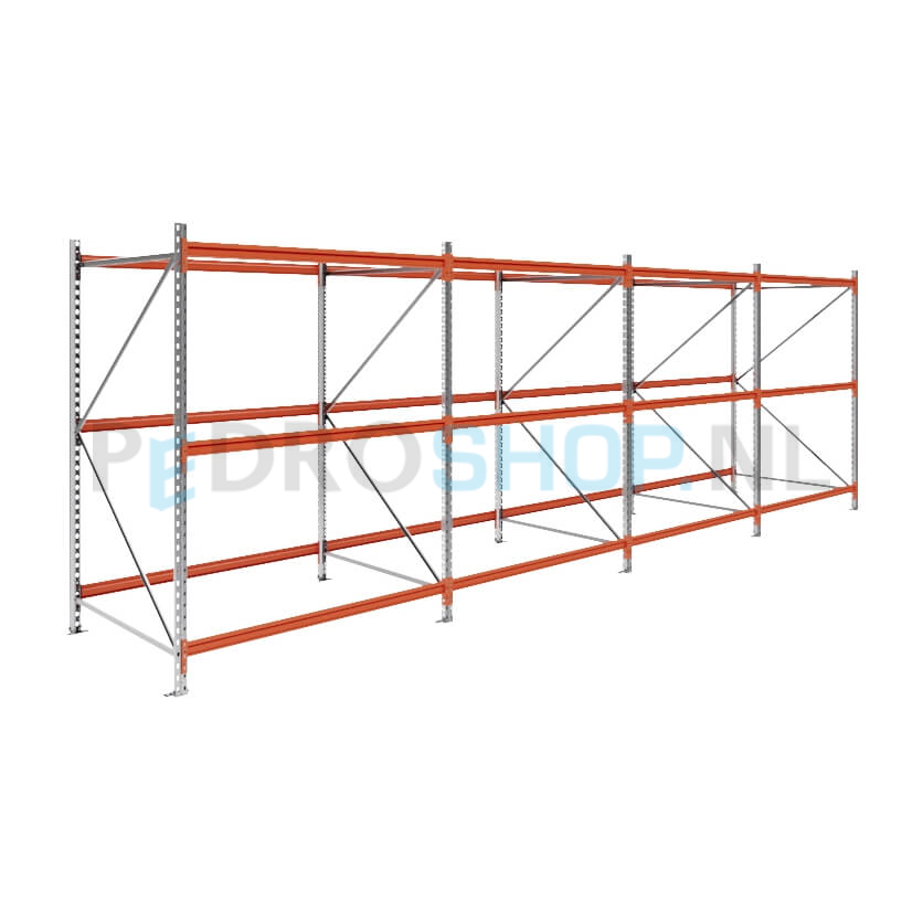 Grootvakstelling: 200cm (h) x 120cm (d) x 626cm (l) x 3 niveaus