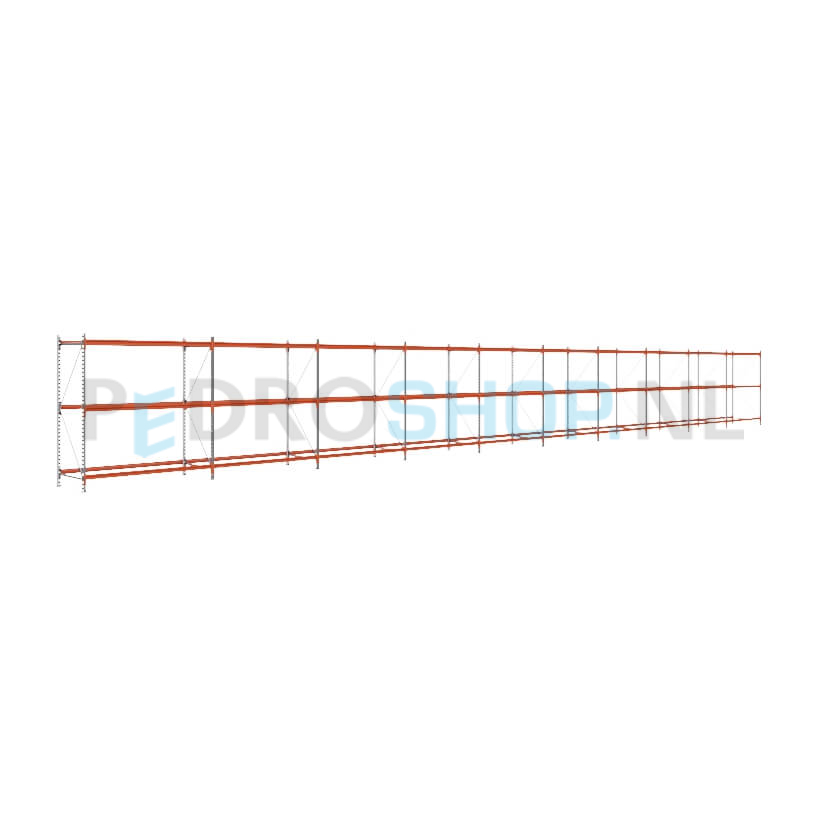 Grootvakstelling: 200cm (h) x 80cm (d) x 1907.2cm (l) x 3 niveaus