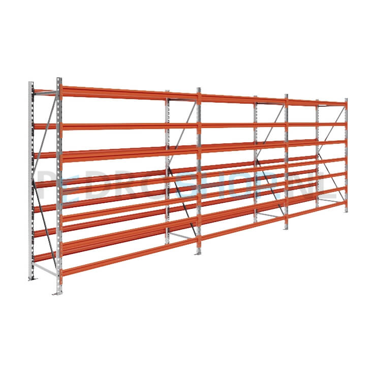 Grootvakstelling: 200cm (h) x 60cm (d) x 575.8cm (l) x 7 niveaus