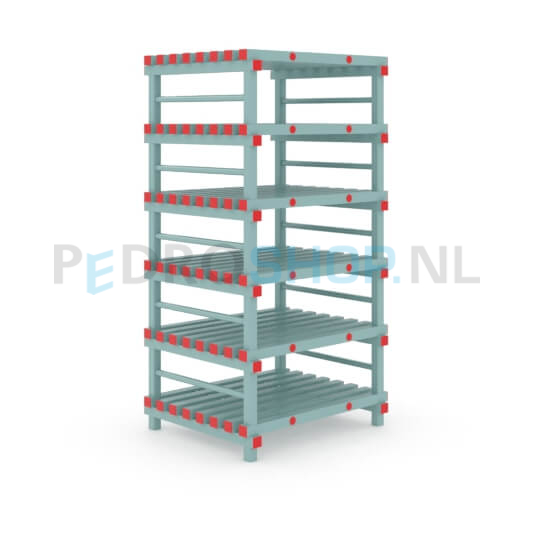 Kunststof stelling: 192cm (h) x 80cm (d) x 100cm (l)