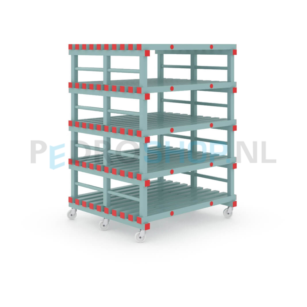 Kunststof stelling: 163cm (h) x 100cm (d) x 120cm (l)