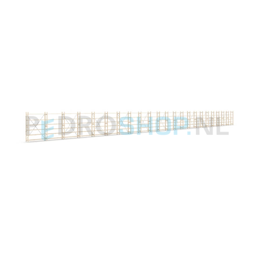 Houten stellingkast Easyrack: 150cm (h) x 30cm (d) x 2203cm (l)